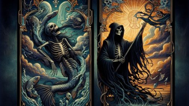 Interpretazione della carta della Morte nei tarocchi con attenzione ai Pesci. &copy; Immagine creata con Dall-E
