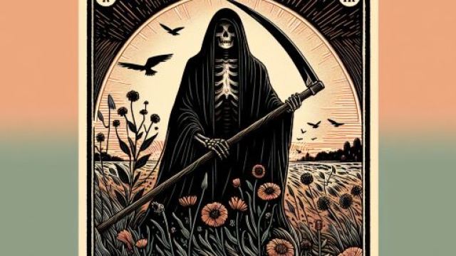 Tarocchi e segno dei Gemelli: carta della Morte che simboleggia trasformazione e rinascita &copy; Immagine creata con Dall-E