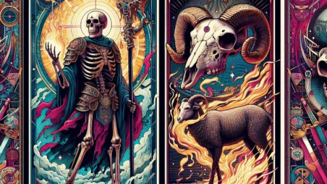 L'immagine illustra la carta della Morte dei tarocchi associata all'Ariete durante la settimana di trasformazione. &copy; Immagine creata con Dall-E