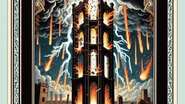 Illustrazione del simbolismo della carta La Torre per il segno della Vergine &copy; Immagine creata con Dall-E