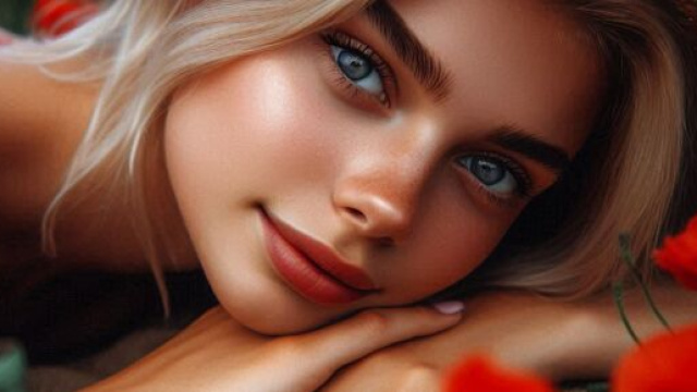 Volto di donna tra papaveri rossi &ndash; &copy; Pixabay AI..