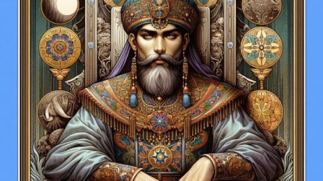 La carta dei tarocchi dell'Imperatore guida la Bilancia questo settembre &copy; Immagine creata con Dall-E