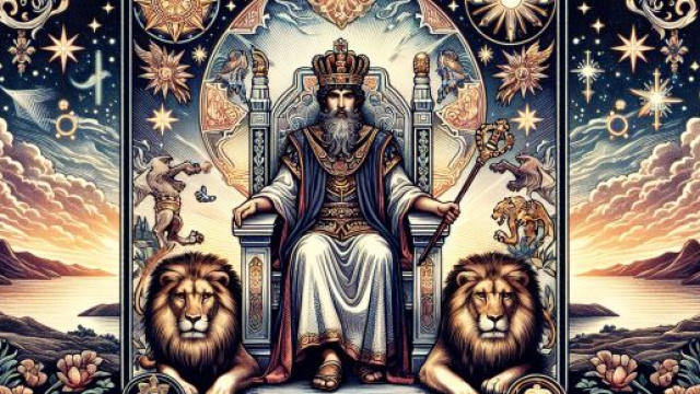 L'Imperatore rappresentato con il simbolismo del Leone, l'oroscopo nei tarocchi per settembre 2025 &copy; Immagine creata con Dall-E