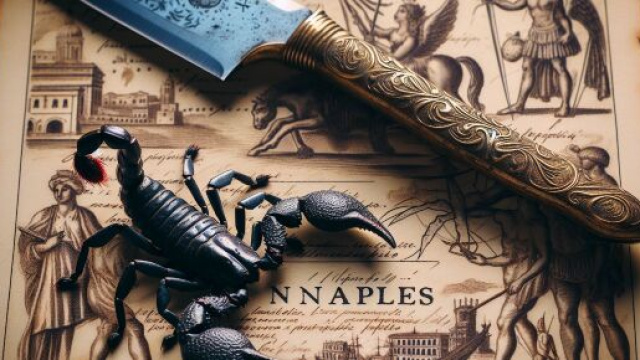 Numero 41 della Smorfia napoletana, Scorpione e 'o curtiello. &copy; Immagine creata con Dall-E