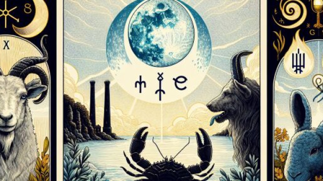Oroscopo del mese con tema Luna per l'Ariete, ispirazione mistica e saggezza interiore. &copy; Immagine creata con Dall-E