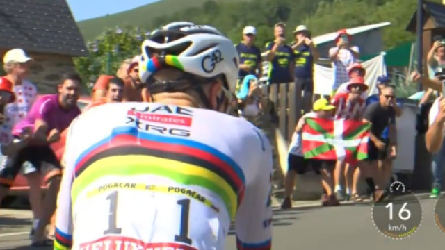Tadej Pogacar al Tour de France - &copy; Screenshot Eurosport
