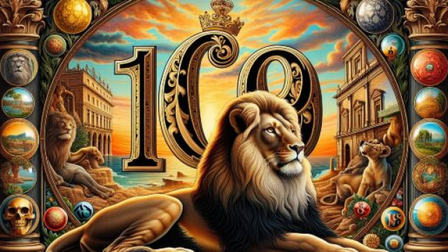 Numero 16 della Smorfia napoletana, 'o culo: il Leone e la fortuna. &copy; Immagine creata con Dall-E