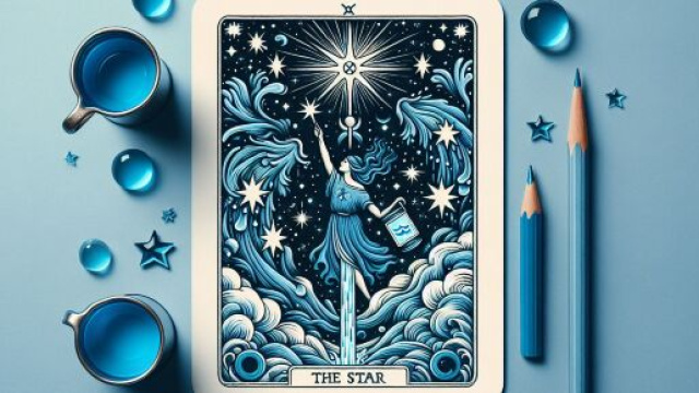Tarocchi della Stella e segno Acquario. &copy; Immagine creata con Dall-E