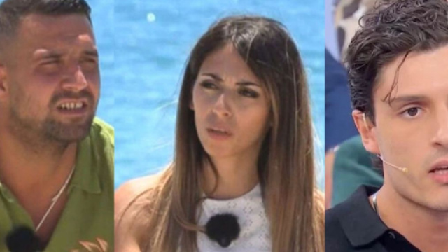 Antonio, Valentina e il tentatore Francesco a Temptation Island - &copy; Mediaset.