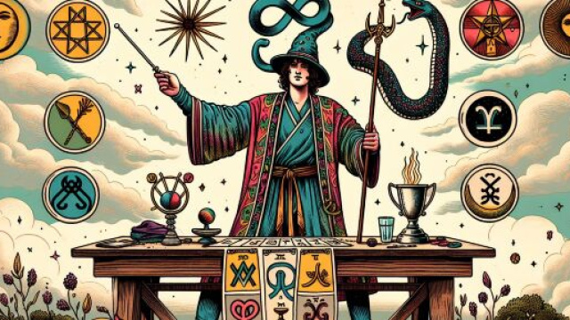 Il Mago dei tarocchi rivela il potenziale creativo dei Vergine. &copy; Immagine creata con Dall-E