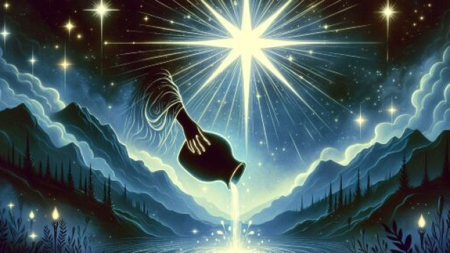 Oroscopo di gioved&igrave; 7 agosto, Acquario guidato da La Stella. &copy; Immagine creata con Dall-E