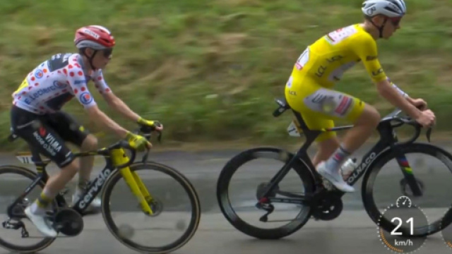 Tadej Pogacar e Jonas Vingegaard - &copy; Screenshot Eurosport