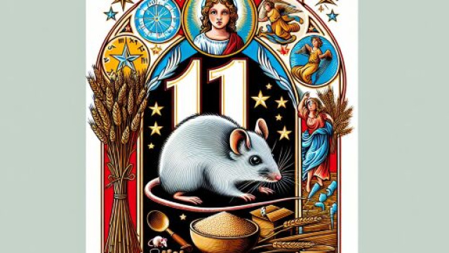 Numero 11 della Smorfia napoletana, i topolini per il segno della Vergine. &copy; Immagine creata con Dall-E