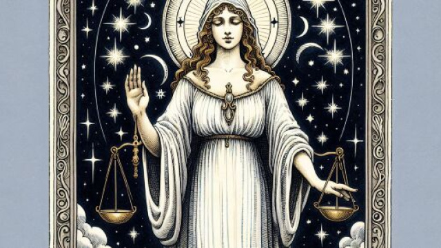 Una rappresentazione simbolica della carta dei tarocchi della Stella per la Vergine. &copy; Immagine creata con Dall-E