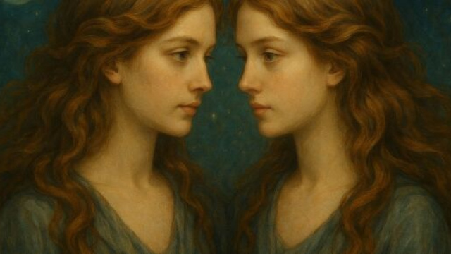 Illustrazione ispirata al segno zodiacale dei Gemelli. &copy; Immagine creata con Dall-E