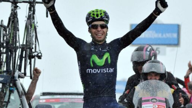 Giovanni Visconti durante un'esultanza. &copy; Facebook 'Giro d'Italia'
