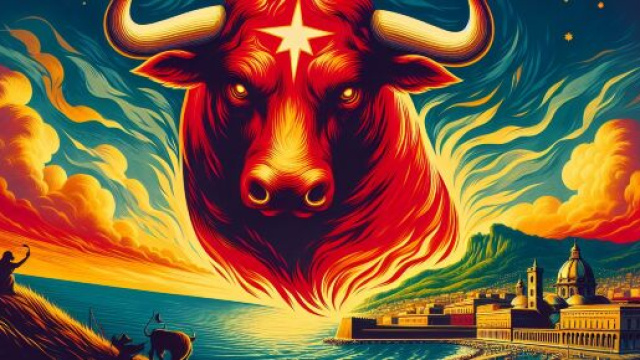 Numero 45 della Smorfia napoletana, 'o vino bbuono per il segno del Toro. &copy; Immagine creata con Dall-E
