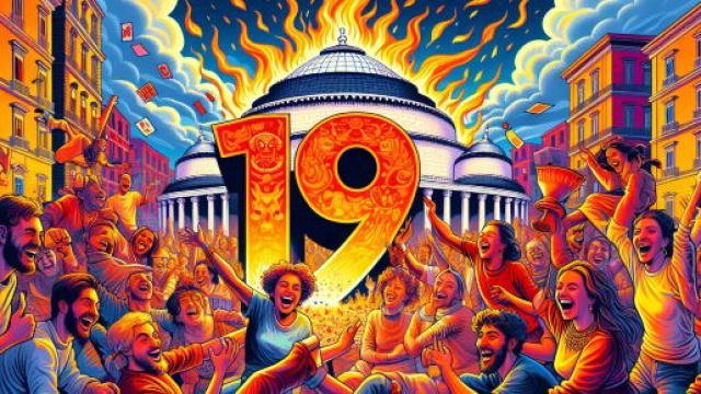 Numero 19 della Smorfia napoletana, 'a resata per l'Ariete. &copy; Immagine creata con Dall-E