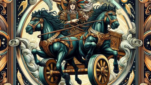 Arcano maggiore del Carro e segno della Vergine &copy; Immagine creata con Dall-E