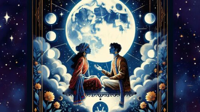 Gemelli e l'arcano de La Luna nelle energie dell'oroscopo. &copy; Immagine creata con Dall-E
