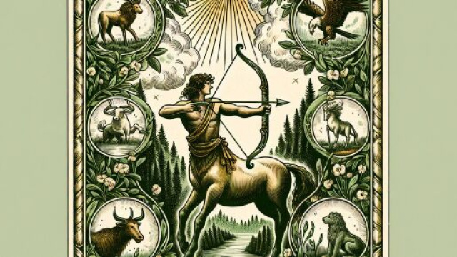 Illustrazione della carta del Mondo associata al segno Sagittario &copy; Immagine creata con Dall-E