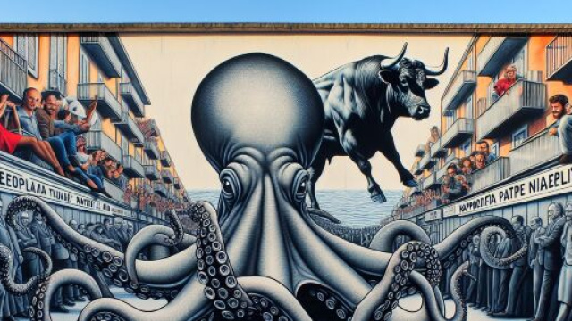 Numero 67 della Smorfia napoletana, 'o purpo, per il segno del Toro. &copy; Immagine creata con Dall-E