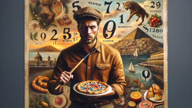 Numero 61 della Smorfia napoletana, 'o cacciatore per lo Scorpione. &copy; Immagine creata con Dall-E