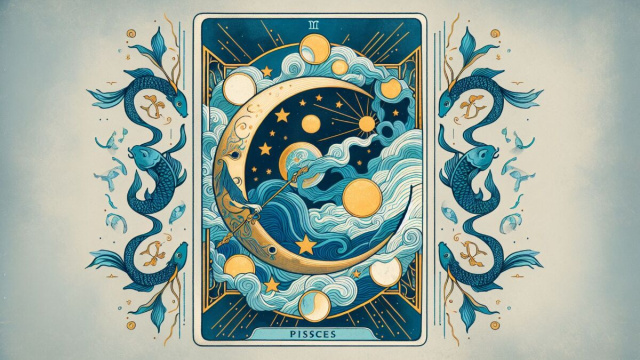 La carta della Luna nei tarocchi per i Pesci &copy; Immagine creata con Dall-E
