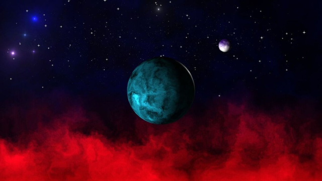 Pianeta avvolto da nebulosa rossastra nello spazio &ndash; &copy; Pixabay.