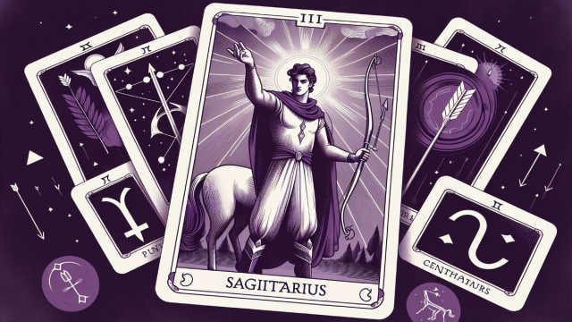Rappresentazione della carta dei tarocchi del Mago per il Sagittario &copy; Immagine creata con Dall-E