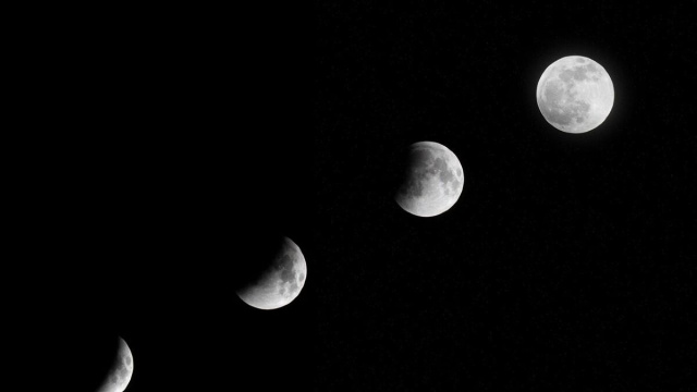 Quattro lune in sequenza diagonale &ndash; &copy; Pixabay.