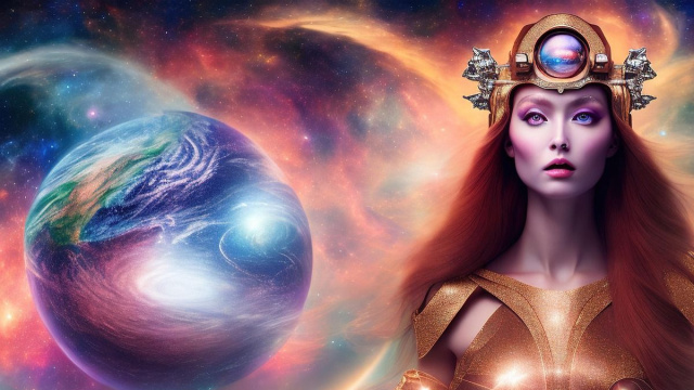 Una Dea con un pianeta accanto &copy; Immagine Pixabay