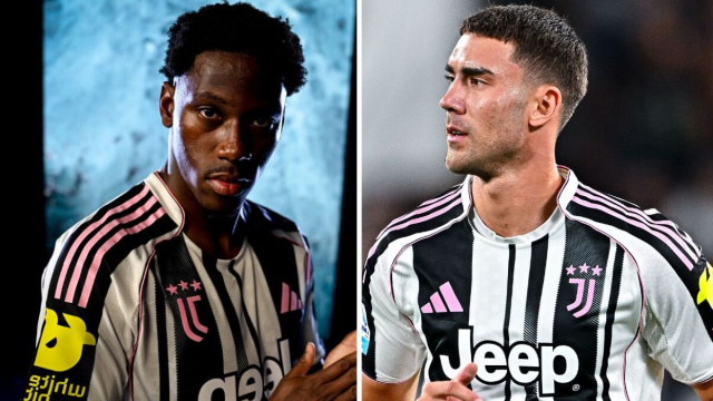 Jonathan David e Dusan Vlahovic. Foto &copy; Juventus