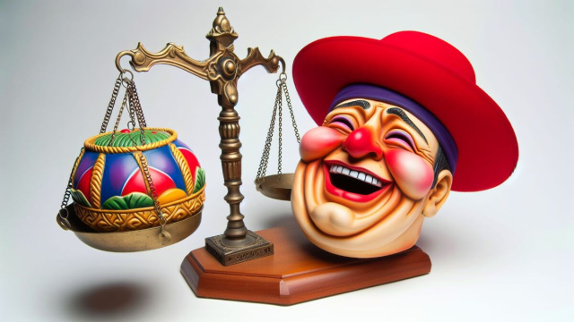 Numero 19 della Smorfia napoletana, 'a risata per la Bilancia. &copy; Immagine creata con Dall-E