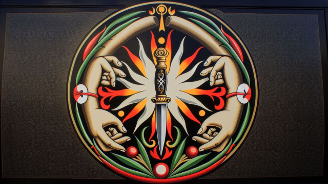 Numero 41 della Smorfia napoletana, 'o curtiello per lo Scorpione. &copy; Immagine creata con Dall-E