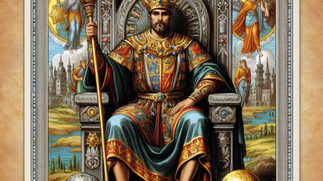 Carta dei tarocchi dell'Imperatore associata all'Ariete &copy; Immagine creata con Dall-E