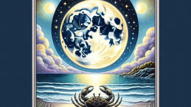 Immagine della Luna nei tarocchi per il Cancro &copy; Immagine creata con Dall-E
