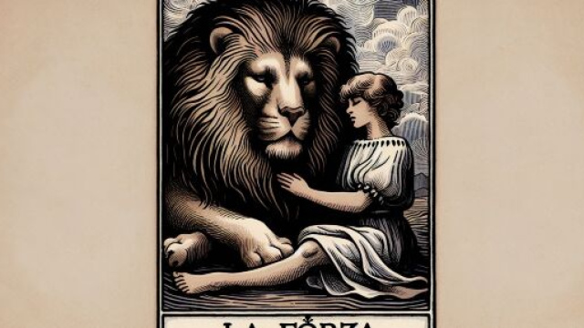 La carta dei tarocchi La Forza per il segno Leone &copy; Immagine creata con Dall-E