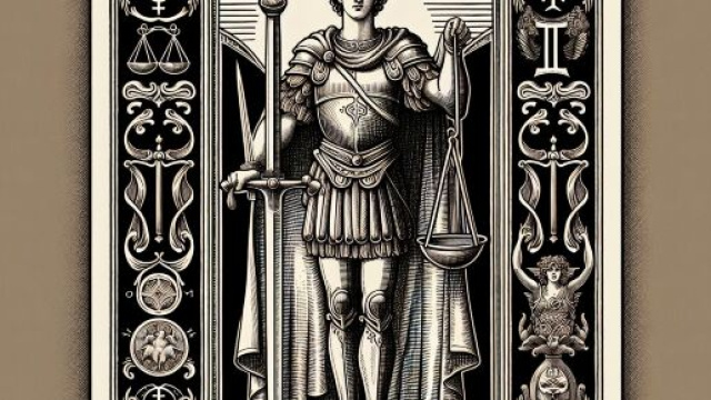 Tarocco della Giustizia e segno zodiacale dei Gemelli &copy; Immagine creata con Dall-E