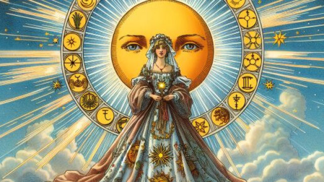 Vergine sotto la luce della carta del Sole &copy; Immagine creata con Dall-E