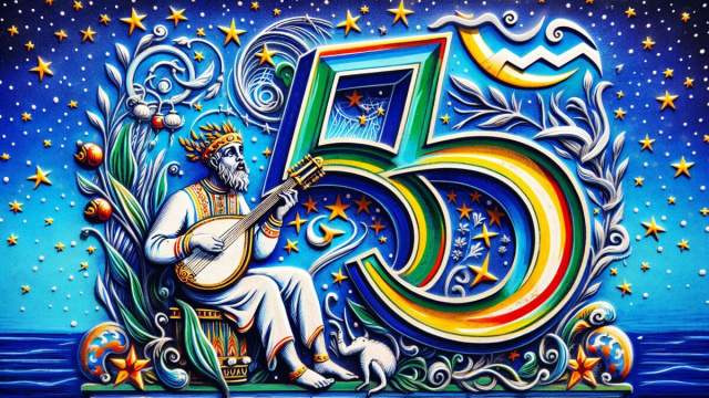 Numero 55 della Smorfia napoletana, 'a musica, segno dell'Acquario. &copy; Immagine creata con Dall-E