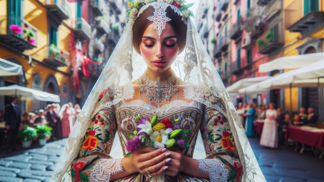 Numero 63 della Smorfia napoletana, 'a sposa. &copy; Immagine creata con Dall-E