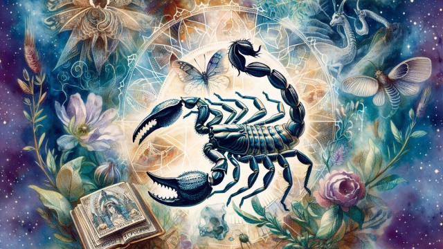 Scorpione e la carta della Morte dei tarocchi &copy; Immagine creata con Dall-E