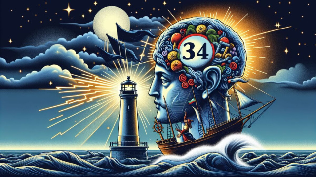 Numero 34 della Smorfia napoletana, 'a capa per il Leone. &copy; Immagine creata con Dall-E