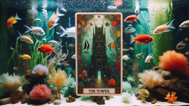 Oroscopo del 24 settembre 2025, Acquario e la carta dei tarocchi della Torre &copy; Immagine creata con Dall-E