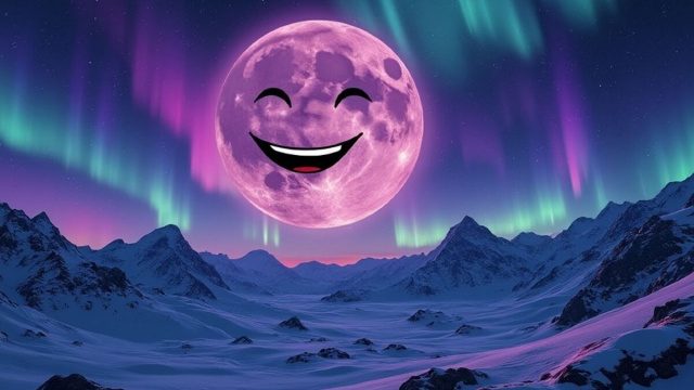 Luna rosa che ride &copy; Grox AI X.