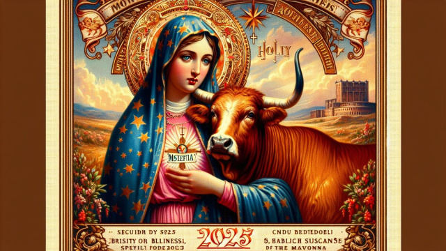 Numero 8 della Smorfia napoletana, 'a Maronna per il Toro. &copy; Immagine creata con Dall-E