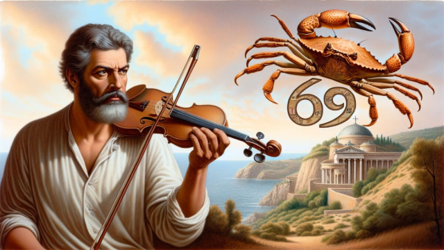 Numero 61 della Smorfia napoletana, 'o cacciatore, per il segno del Cancro. &copy; Immagine creata con Dall-E