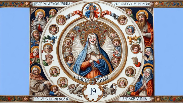 Numero 19 della Smorfia napoletana, 'a resata per la Vergine. &copy; Immagine creata con Dall-E
