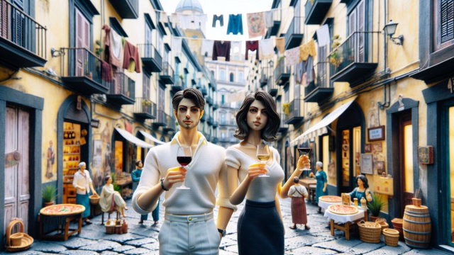 Numero 45 della Smorfia napoletana, 'o vino bbuono. &copy; Immagine creata con Dall-E